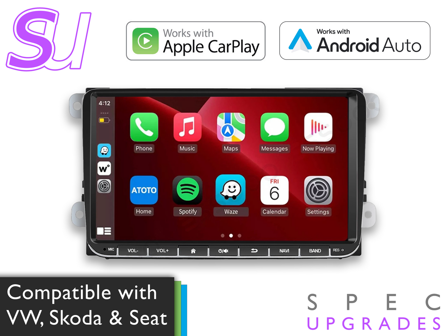 VolksWagen - 9 inch Apple CarPlay/Android Auto Car Radio