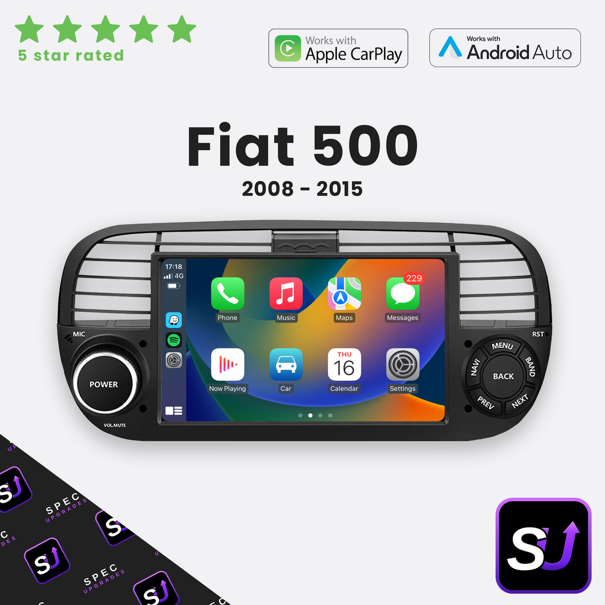 Fiat 500 - Apple Carplay & Android Auto Head Unit