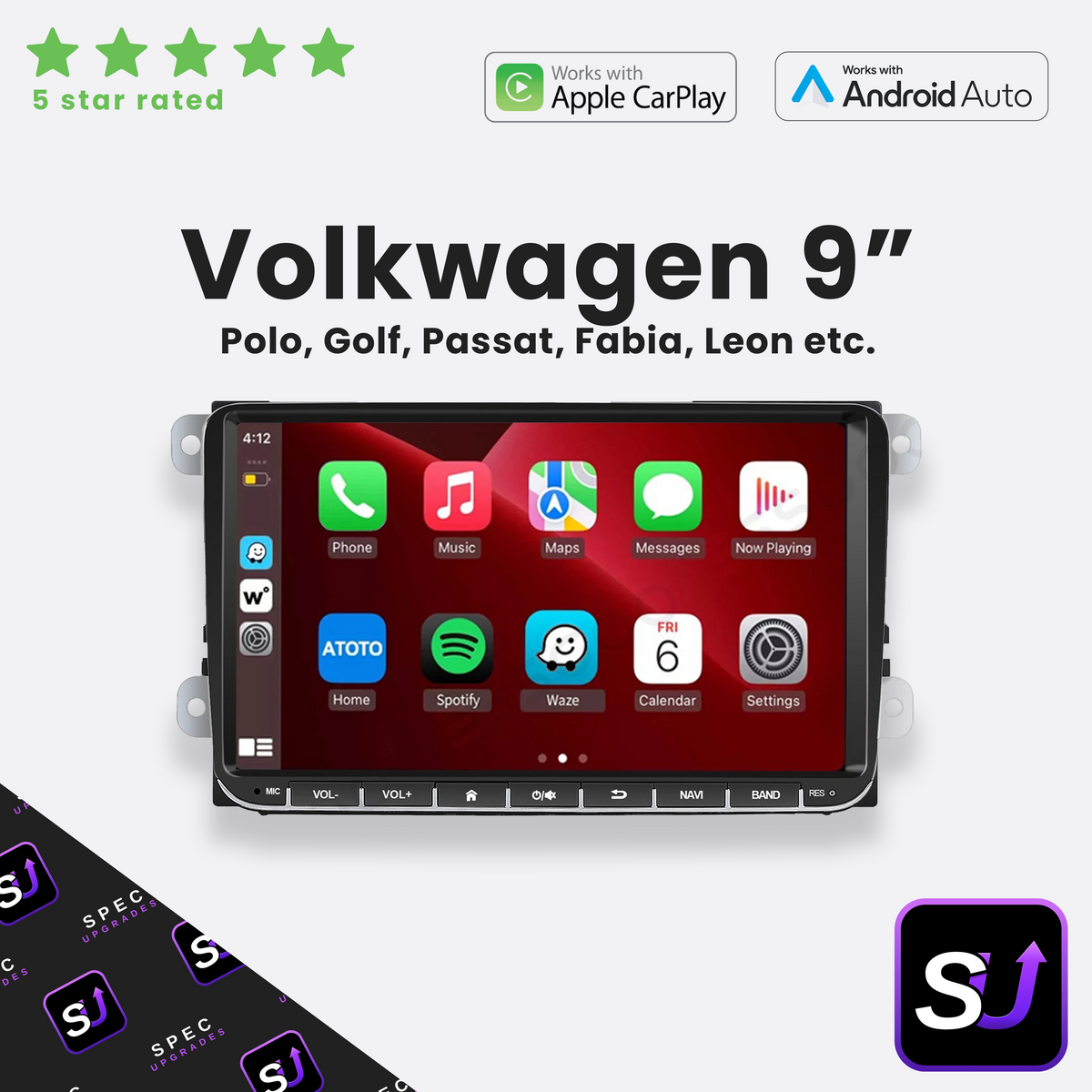 VolksWagen - 9" Apple CarPlay & Android Auto Head Unit