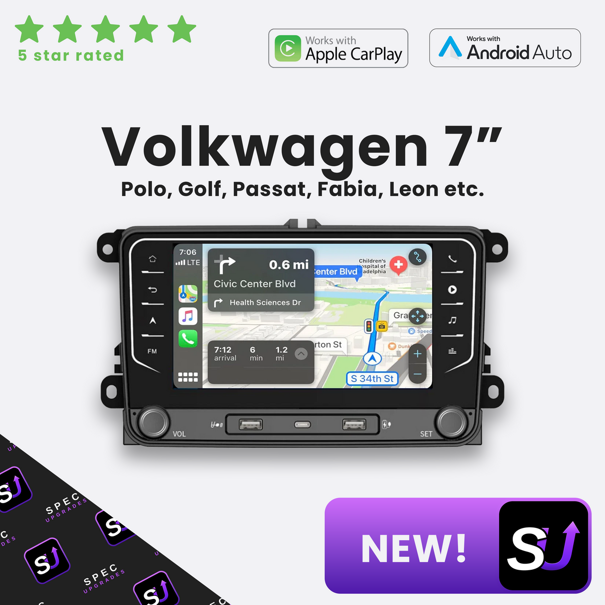 VolksWagen - *NEW* 7" Apple CarPlay & Android Auto Head Unit
