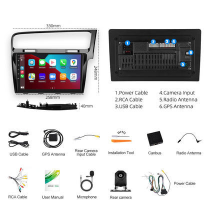 VolksWagen Golf MK7 - 10" Apple CarPlay & Android Auto Head Unit